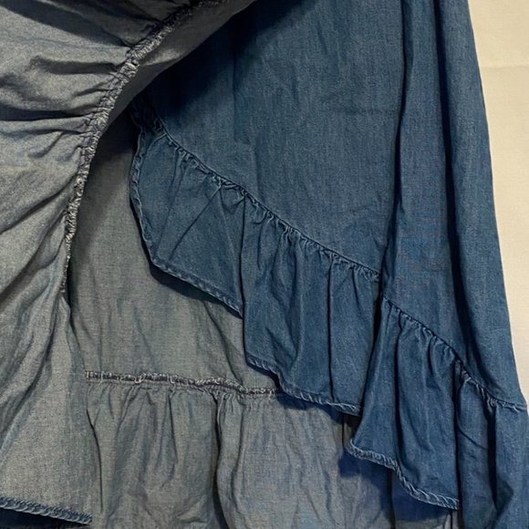 BEAUTIFUL !  Zara Girls~Casual Collection Blue Denim Skirt with Belt ~ Size 9 - Picture 2 of 6